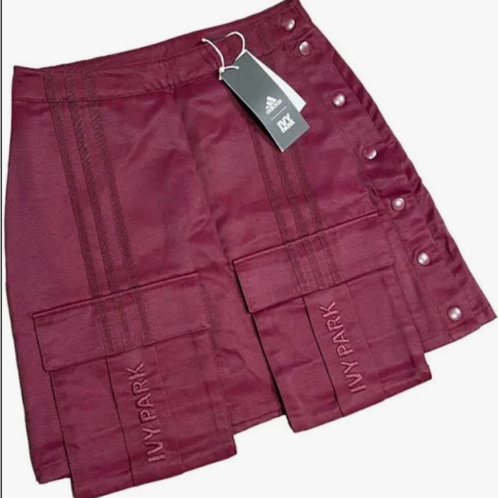 Adidas Ivy Park maroon snap skirt size XS - Picture 3 of 5